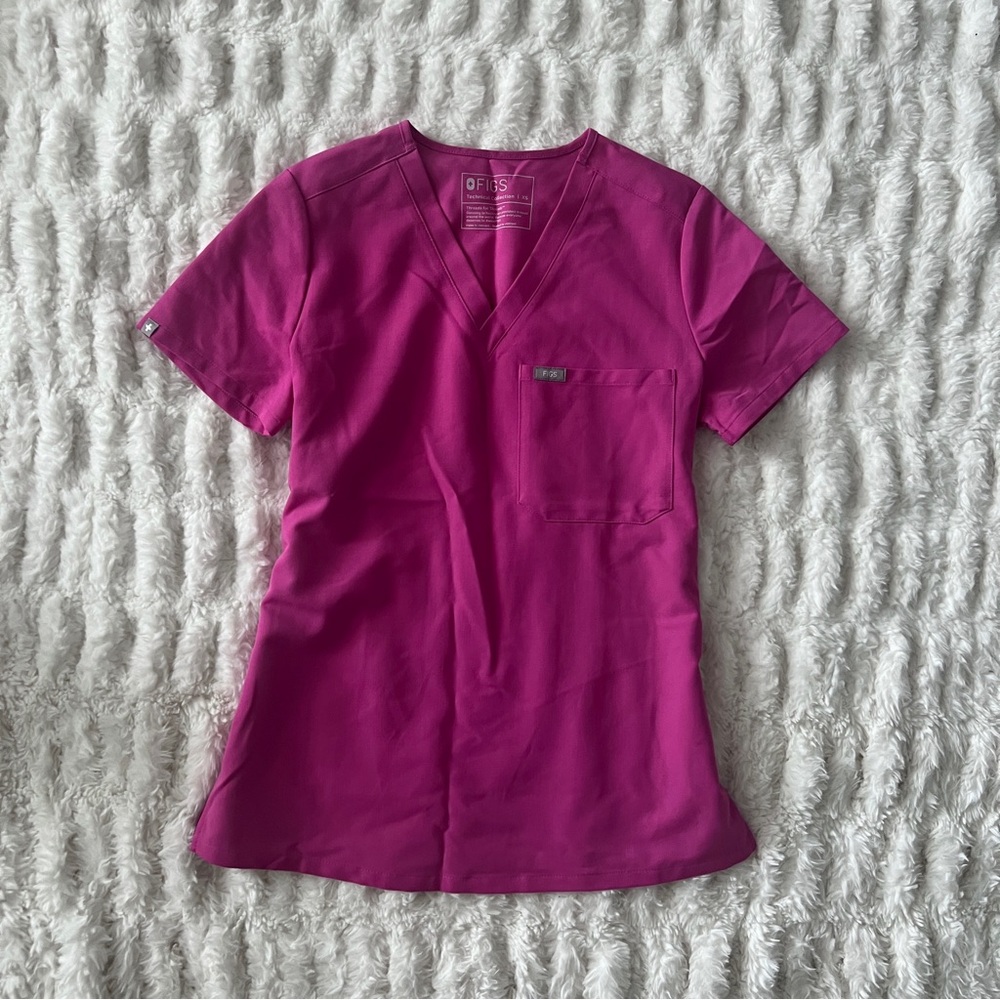 Figs Electric Orchid Catarina One-Pocket Scrub Top Size XS